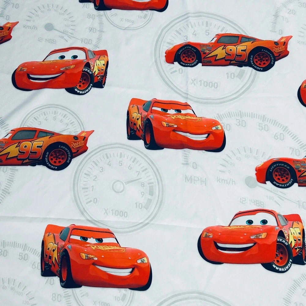 Disney Pixar Cars 3 Lightning McQueen Full Flat Sheet Fabric Jay Franco Racing